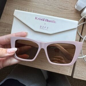 DIFF Eyewear Light Pink Square Sunglasses